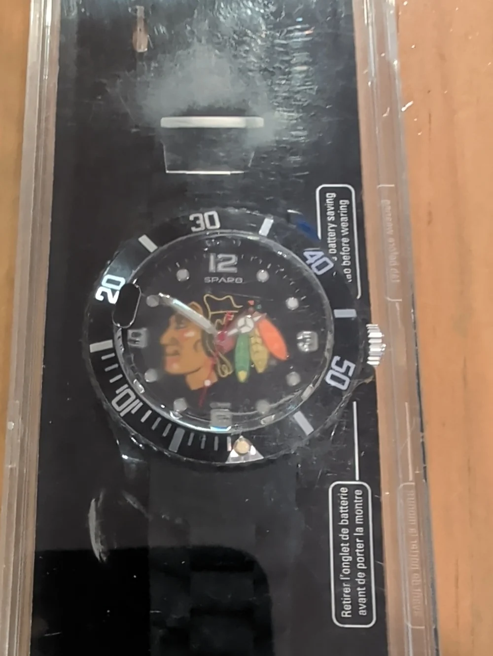SPARO NHL Chicago Blackhawks Sportwatch With Black Silicone Band Diver Watch